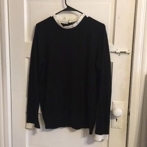 Vila Milano soft black sweater with pleated cuffs